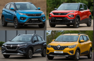 Renault Triber, Maruti Fronx, Tata Nexon, and Tata Punch - Top 4 Stylish and Safe Mileage Cars Under 10 Lakh in India 2025